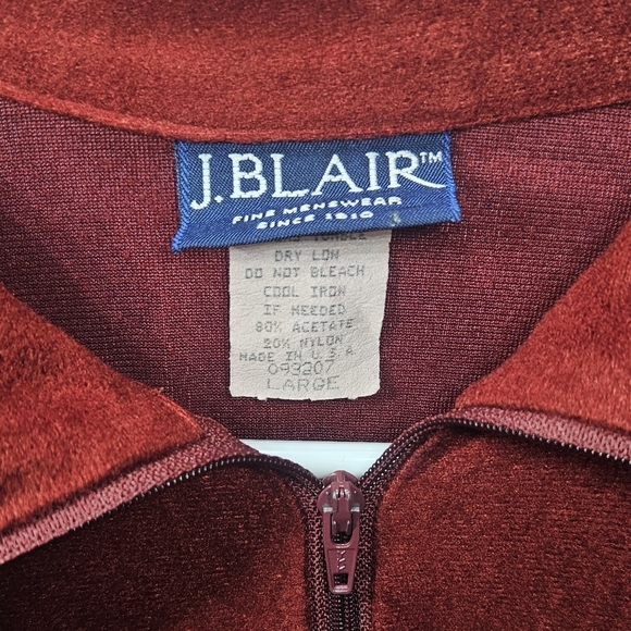 Vintage J. blair Orange Menswear Pocket Sweater 1/4 Zip Large Made In Usa B8 - Picture 3 of 5